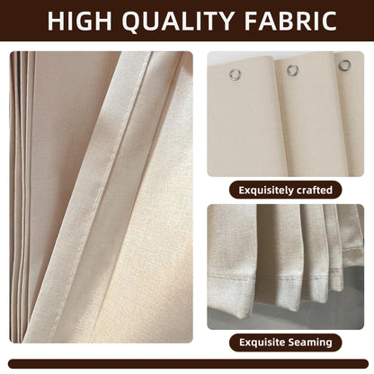 Folding Room Divider Curtain – Lightweight Draping Bedroom Privacy Curtain, Window and Bed Separator with Hooks and Tie-Back (Cream Color, W98*H95inch)