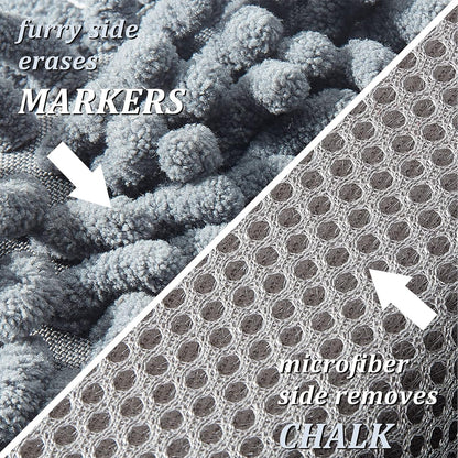 Zonon 4 Pieces Dry Erase Eraser Microfiber Shag Washable Whiteboard Eraser for Markers, Chalk, Classroom, Home and Office(Blue, Pink)