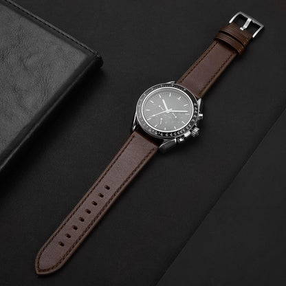 Afany Leather Watch Band 20mm, Quick Release Replacement Watch Strap, Dark Brown for Men Women
