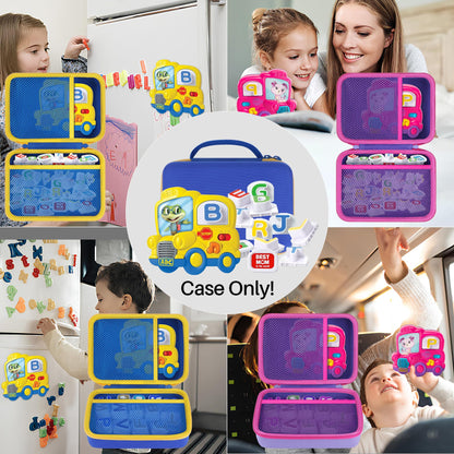 Lebakort Storage Case Compatible with LeapFrog Fridge Phonics Magnetic Letter Set (Sky Blue+Yellow Case)