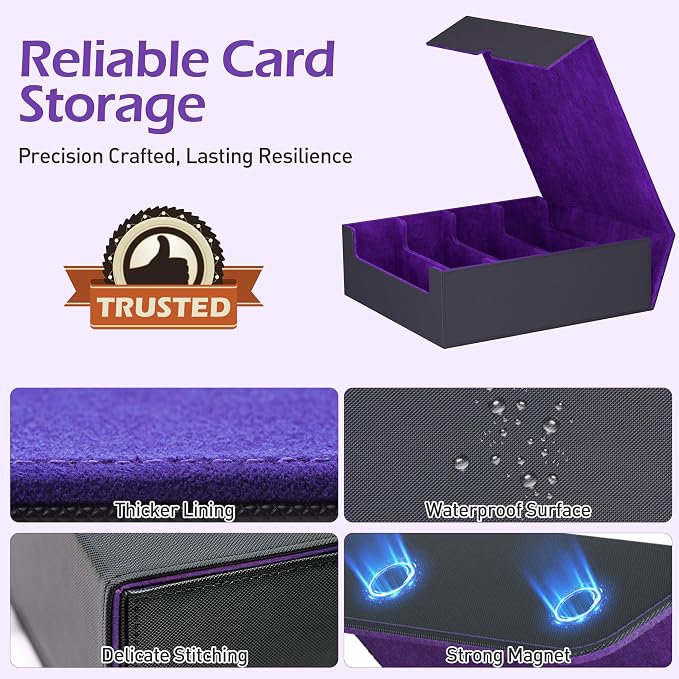 4-Row【3200+】 Trading Card Storage Box, Card Organizer Holder With 24 Dividers, Case Fit for Mtg Tcg Magic Commander Deck Playing Cards, Deck Box for Sport Card