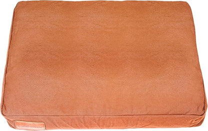 WHITEDUCK Outdoor Dog Bed Heavy-Duty 12oz Canvas, Water-Repellent Cotton, Machine Washable Removable Cover with Full-Length Zipper, Dog Bed for Large Dogs & Crate, (Brown) 28" Lx20 Wx4.3 th (S)