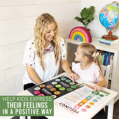 Hadley Designs Feelings Chart for Classroom Must Haves - Emotions Chart for Toddler Calm Down Corner Supplies, Feelings Wheel, Mental Health & Social Emotional Learning Posters, Cactus Classroom Decor