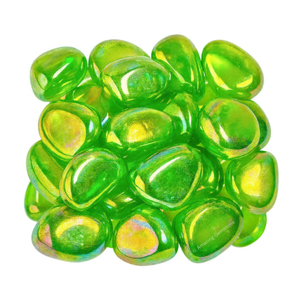 Amazing Gemstone Apple Aura Quartz Crystals and Healing Stones Tumbled - 1 oz, Healing Stones for Energy Balance, Stress Relief - Premium Polished Gems Rocks for Meditation and Wellness