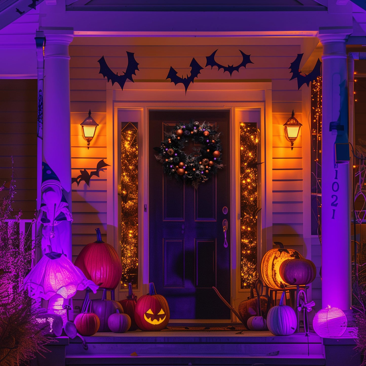 Valery Madelyn Halloween Decorations Value Bundle (2 Items), 26 Inch Halloween Wreath & 40ct Halloween Ornaments Tree Decorations for Holiday Party Indoor Home Decor