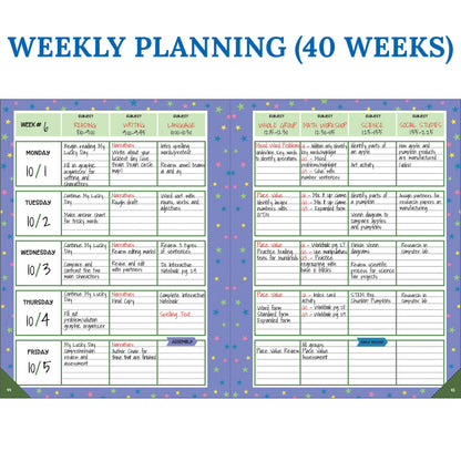Carson Dellosa Education Fairy Tale Forest Teacher Planner, Undated 8"x11" Lesson Plan Book With Stickers, Class Schedule, Weekly Calendar, Classroom Must Haves, Homeschool Essentials, School Supplies