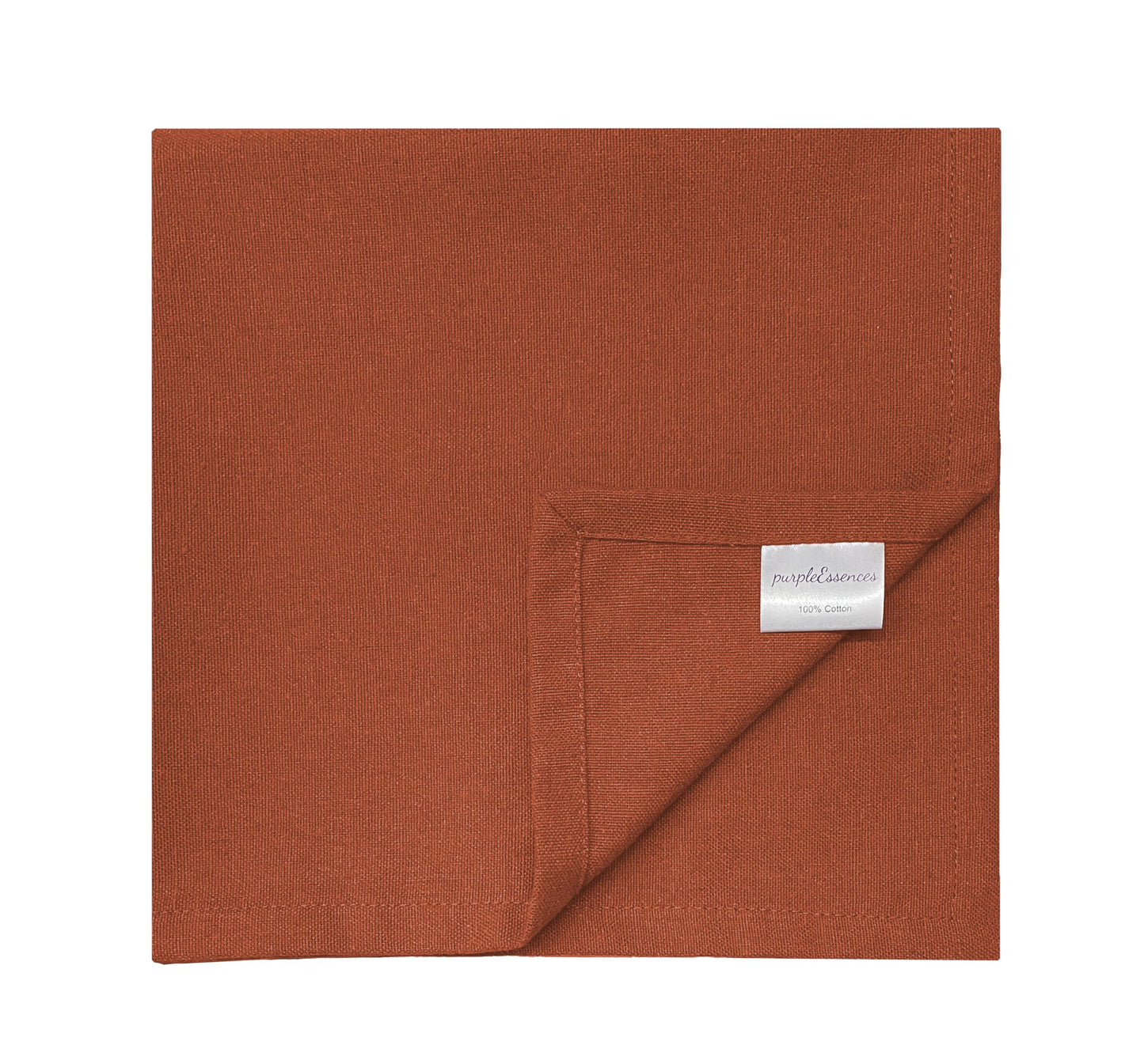 PurpleEssences Rust Set of 12 Cloth Dinner Napkins 100% Cotton 18x18 Inch - Soft Durable Washable - Ideal for Farmhouse Party Spring Easter Summer - Perfect Everyday Use Table Linen - Rust