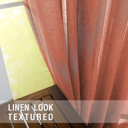 KOUFALL Rustic Curtains for Cabin Living Room 63 Inch Length 2 Panels Set,Farmhouse Sheer Boho Western Curtains for Bedroom 63 Inches Long,Terra Cotta Terracotta Rust Copper Orange