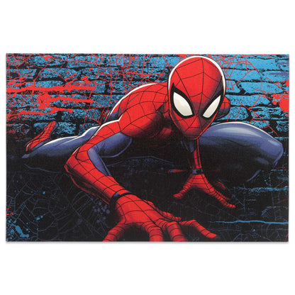 Open Road Brands Marvel Spider-Man Brick Wall Gallery Wrapped Canvas Wall Art - Superhero Wall Decor for Bedroom or Movie Room