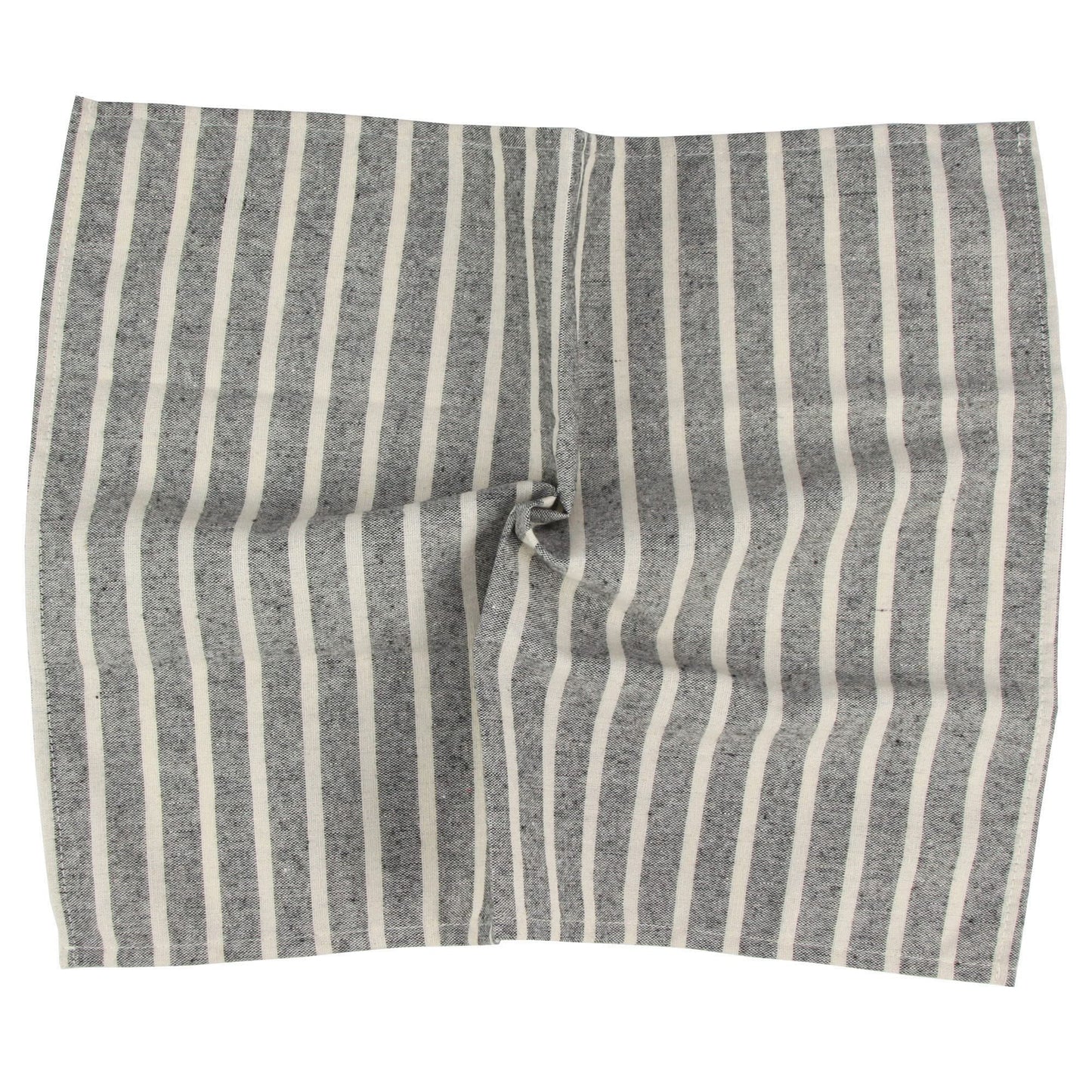 INFEI Broad Striped Cotton Blended Dinner Cloth Napkins - Set of 12 (40 x 30 cm) - for Events & Home Use (Black)