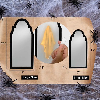 VANSUN 2026 Halloween Ghost Mirror with Wood Flame – Hologram Ghost Mirror, Spooky Halloween Decor for Indoor Spaces, Bedroom, Kitchen, and Fireplace Decoration