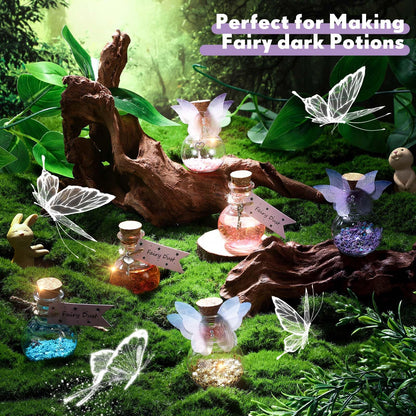Jinei 174 Pieces Fairy Magic Potions Kit with 24 Mystery Witch Potion Bottles Fairy Wing DIY Magic Mix Making Kit for Christmas Decorations Birthday Creative Gifts Filling Supplies(Ball Style)