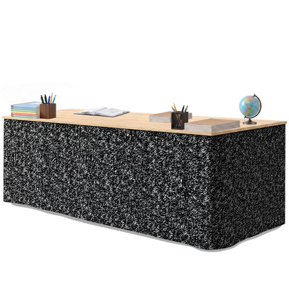9ft Desk Skirts for Teacher Desk - Hook-and-loop Table Skirt for Classroom Decor, Back to School Supplies, Composition Notebook