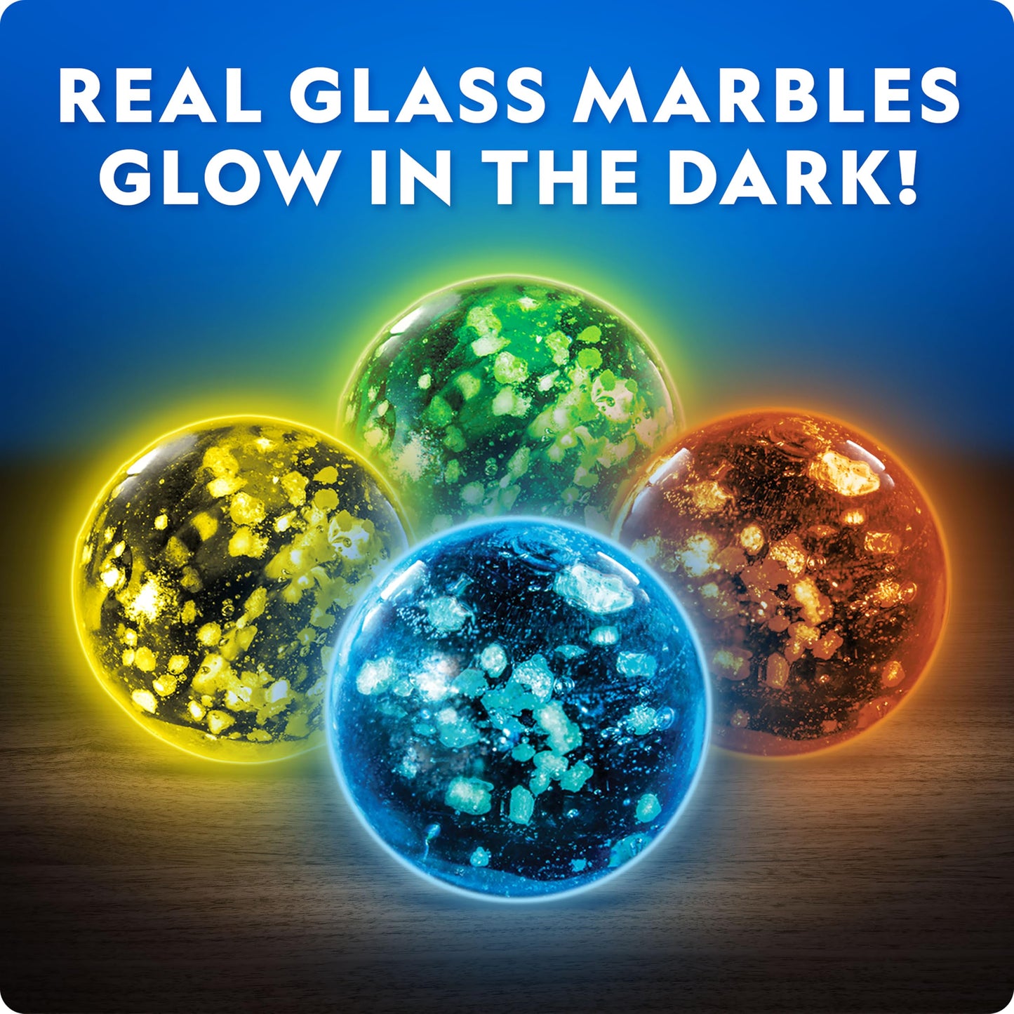 NATIONAL GEOGRAPHIC Glowing Marble Run – 250 Piece Construction Set with 50 Glow in The Dark Glass Marbles & Storage Bag, STEM Gifts for Boys and Girls, Building Project Toy (Amazon Exclusive)