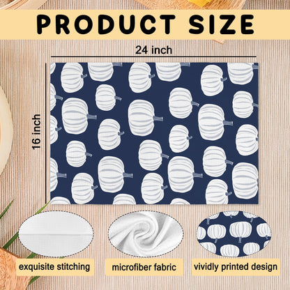 nvucamd Navy Blue Fall Pumpkin Hand Towels for Bathroom, Cute Autumn Pumpkins Kitchen Towels, Thanksgiving Halloween Fall Dish Tea Towel for Kitchen,Pumpkin Bathroom Decor, 16x24 in