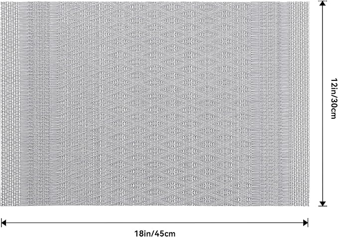 Leetaltree Lunar Grey Placemats Set of 4 - Heat Resistant Non-Slip Place mats for Dining Table, Washable Durable PVC Vinyl Woven Table Mats（Lunar Grey, 4）