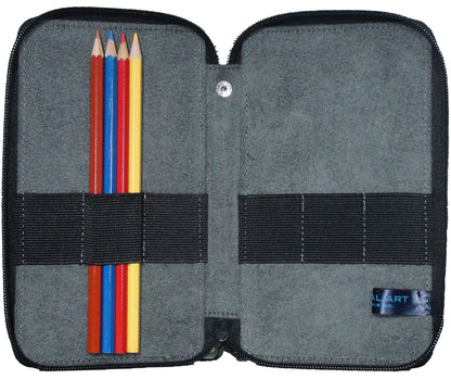 Speedball Art Products 258240 24 Pencil Storage Canvas Pencil Case, Steel Blue