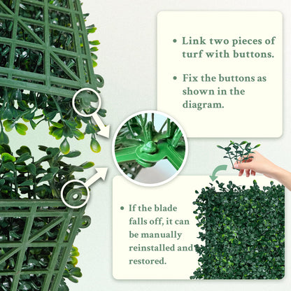 ODTORY Artificial Boxwood Wall Panels 20x20 inch 26Pcs, UV-Anti Faux Greenery Grass Hedge for Privacy Screen，Fake Ivy Plant Fence for Outdoor Garden, Backyard, Balcony, and Indoor Home Decoration