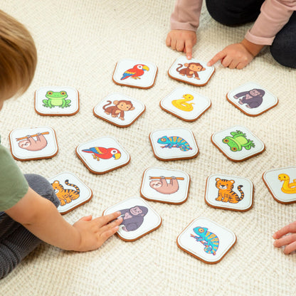 Felt Jungle Matching Game for Toddlers – Wild Animal Memory Game & Flash Cards – Soft and Safe for Ages 1+ – Montessori Preschool Learning Activity – Educational Jungle Toy for Boys & Girls