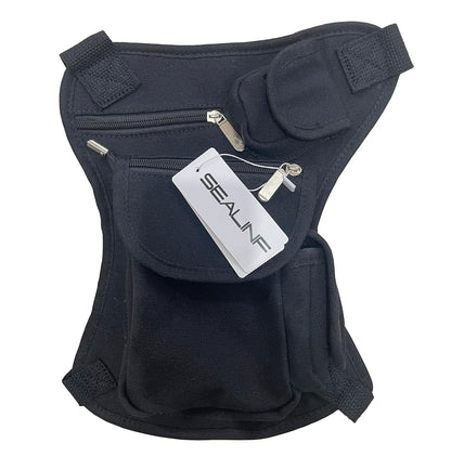 SEALINF Canvas Waist Bag Fanny Pack Racing Drop Leg Outdoor Bag (Black)
