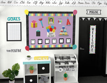 Creative Teaching Press Loop-de-Loop 3" Designer Cut-Outs (8769), White, Black