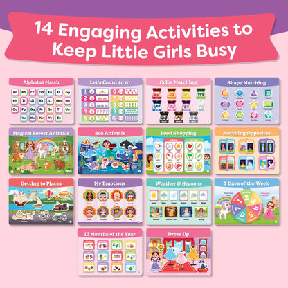 3 Year Old Girl Gifts - Montessori Busy Book For Toddlers 3-5, 4 Year Old Girl Birthday Gifts, Princess Dress Up Unicorn Toys for Girls - Preschool Learning Activities, Toddler Travel Toys for Girls