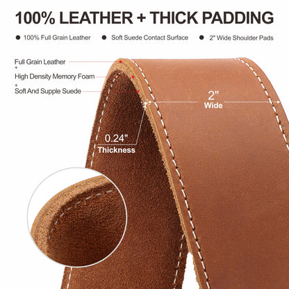 Padwa Lifestyle Tan Single Camera Harness Strap for One Camera - Professional Single Full Grain Leather Camera Harness,Quick Release Gear DSLR Camera Straps for Photographers