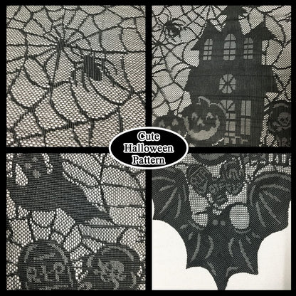 Joysail Halloween Tablecloth - Gothic Black Lace Spider Web Table Cover for Halloween Masquerade, Dinner Party, Scary Movie Nights Table Decorations - 53x68 Inches