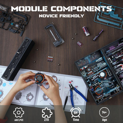 ROKR 2 in 1 Marble Run kit, 3D Plastic Puzzles for Adults, The Last City and The Future City Two Metal Models DIY Miniature Building Toy Kits, Gift for Women Men (Parallel World MRX01)