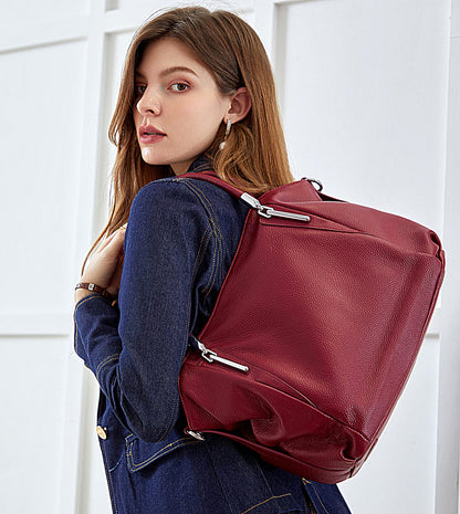 HESHE Soft Leather Handbags for Women Shoulder Handbags Tote Hobo Purses Satchel Bags Classic Women Purses Cross Body Bag (Wine)