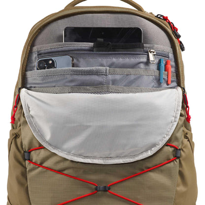 The North Face Borealis Commuter Laptop Backpack - Water Repellent, Laptop Sleeve, Large Main Compartment, Cedar/Lava Red, One Size
