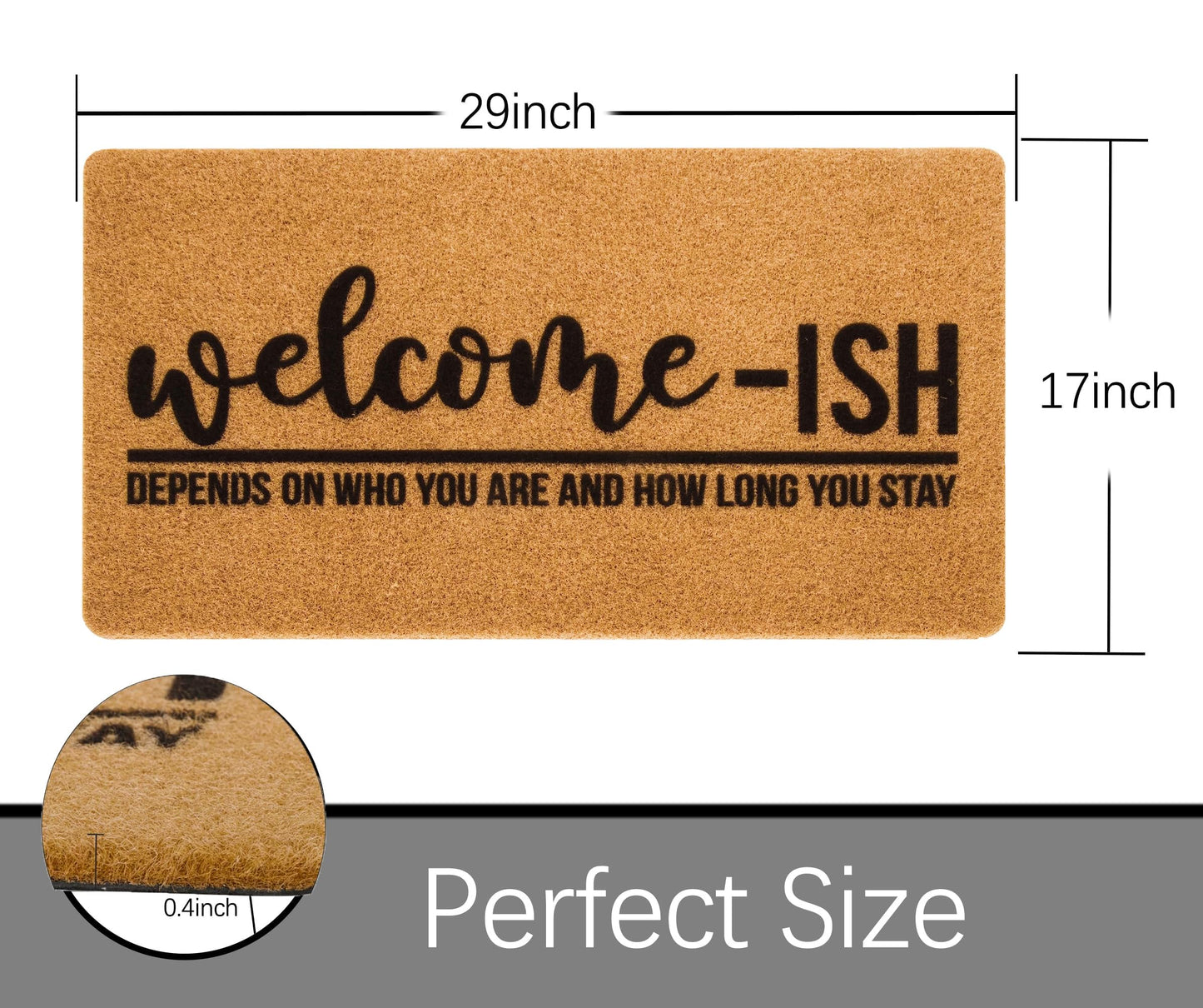 Funny Outdoor Non-Slip Coir-Doormats - 17"x30" Entrance Front-Door Mats Welcome Home Decor