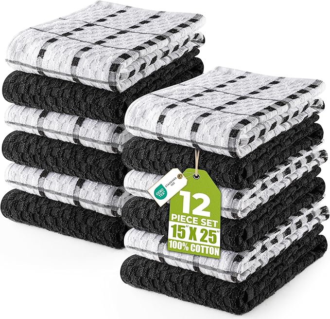 Utopia Towels - Kitchen Towels 12 Pack, 15 x 25 Inches, 100% Ring Spun Cotton