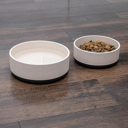 Fuzzl Titan Bamboo Dog Bowl Large with Ultra Grip Rubber Base Pet Bowl 9 Inch