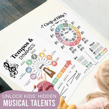 Hadley Designs 9 Music Classroom Posters – Boho Pastel Music Classroom Decor, Choir & Solfege Prints, Bulletin Board Decorations, Educational Supplies for Teachers