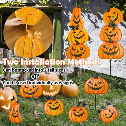 Ridota 2 Pack Halloween Yard Decoration Stakes, Trick or Treat Happy Halloween Yard Signs for Halloween Outdoor Decor