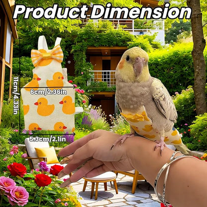 6Pcs Bird Diapers Bird Harness Flight Suits Diapers Reusable Parrot Nappy with Waterproof Inner Layer Washable Cute Urine Wet Suit Costume for Cockatiel Conure Budgie Macaw Parakeet, L