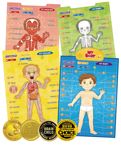 BEST LEARNING i-Poster My Body - Interactive Educational Human Anatomy Talking Toy for Kids Ages 5-12 to Learn Body Parts, Organs, Muscles and Bones Through Fun Sound and Quiz Modes