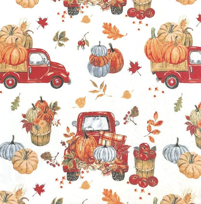 Fall Fleece Throw Blanket: Soft Cozy Plush Accent for Bed or Couch (Country Farm Truck, 50 x 70 inches)