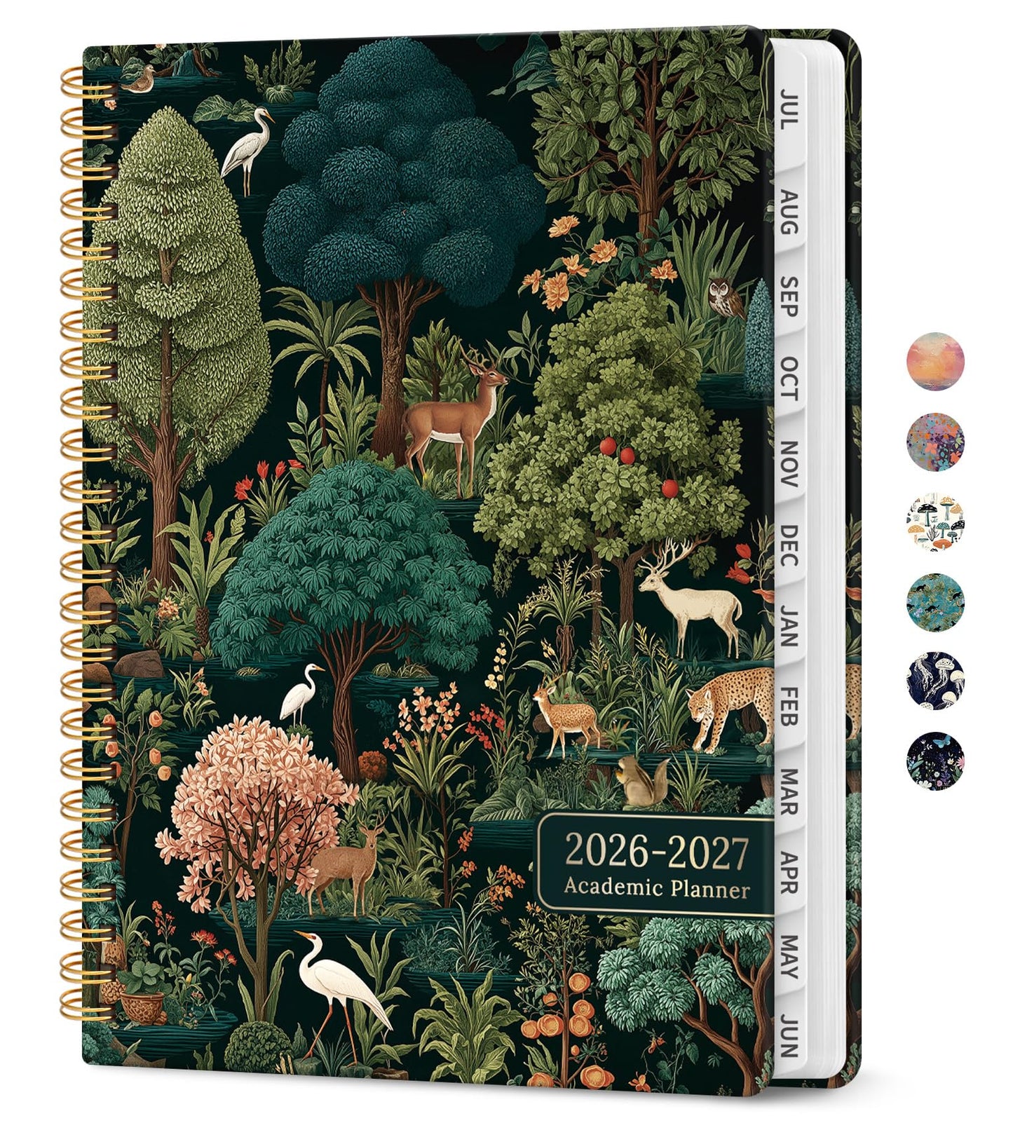 Planner 2026-2027, Academic Year Weekly and Monthly Calender Planner, from Jul 2026 - Jun 2027, Spiral Bound School Planning Book, Perfect for Teacher, Student, Women & Men, A4 (8.5" x 11"), Enchanted Grove