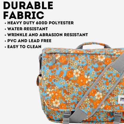 J World New York Thomas Laptop Messenger Bag for Women & Men. Girls Computer Bookbag, Retro Bloom