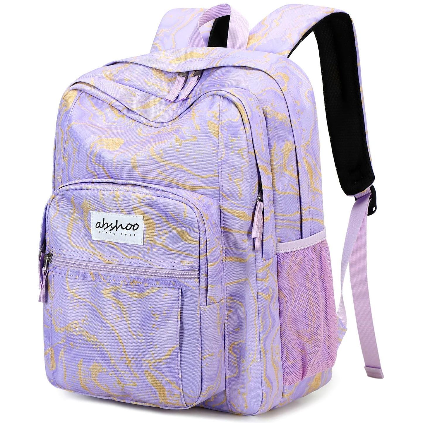 abshoo Classical Basic Marble Womens School Backpack For College Teen Girls Water Resistant Bookbag (Marble Purple)