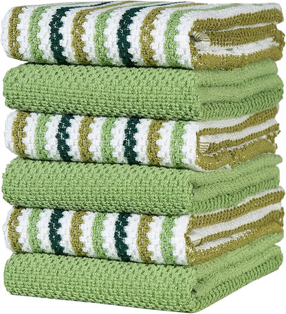 Premium Kitchen Towels | Large Cotton Kitchen Hand Towels | Popcorn Striped