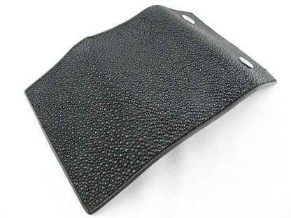 Pelgio Genuine Stingray Skin LeatherKeychain Key Holder Trifold Wallet Black (All Black)