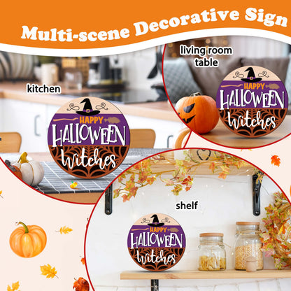 Beshoul Halloween Desk Decorations for Home, Witch Hat Gifts for Women Friends Coworkers, Web Witches Table Decor for Bedroom Living Room Bathroom - D03