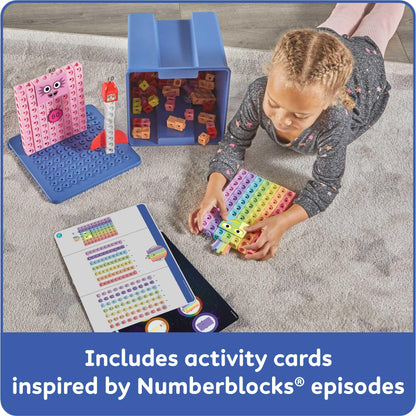 hand2mind Numberblocks Heroes with Zeroes MathLink Cubes Activity Set, Preschool Learning Activities, Math Manipulatives Kindergarten, Counting Blocks, Number Linking Cubes, Kids Educational Toys