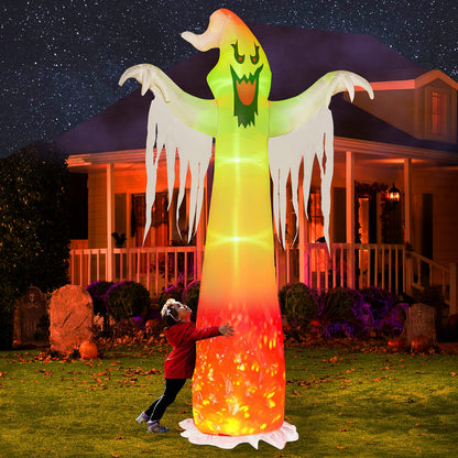 Hourleey 9 FT Halloween Inflatables Outdoor, Halloween Blow Up Yard Decorations with Built-in LED Lights for Indoor Outdoor Party Garden Lawn Clearance (Ghost)