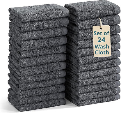 Casa Platino Wash Cloths Pack of 24-100% Cotton Washcloths