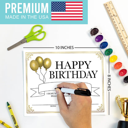 Happy Birthday Certificates for Students - 25 Student Birthday Certificates for Kids Classroom Must Haves, Teacher Supplies for Classroom Elementary, Gold Teacher Essentials