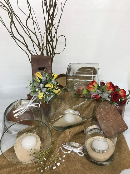 Floral Supply Online - 6" Tall x 6" Wide Cylinder Glass Vase and Flower Guide Booklet - for Weddings, Events, Decorating, Arrangements, Flowers, Office, or Home Decor.
